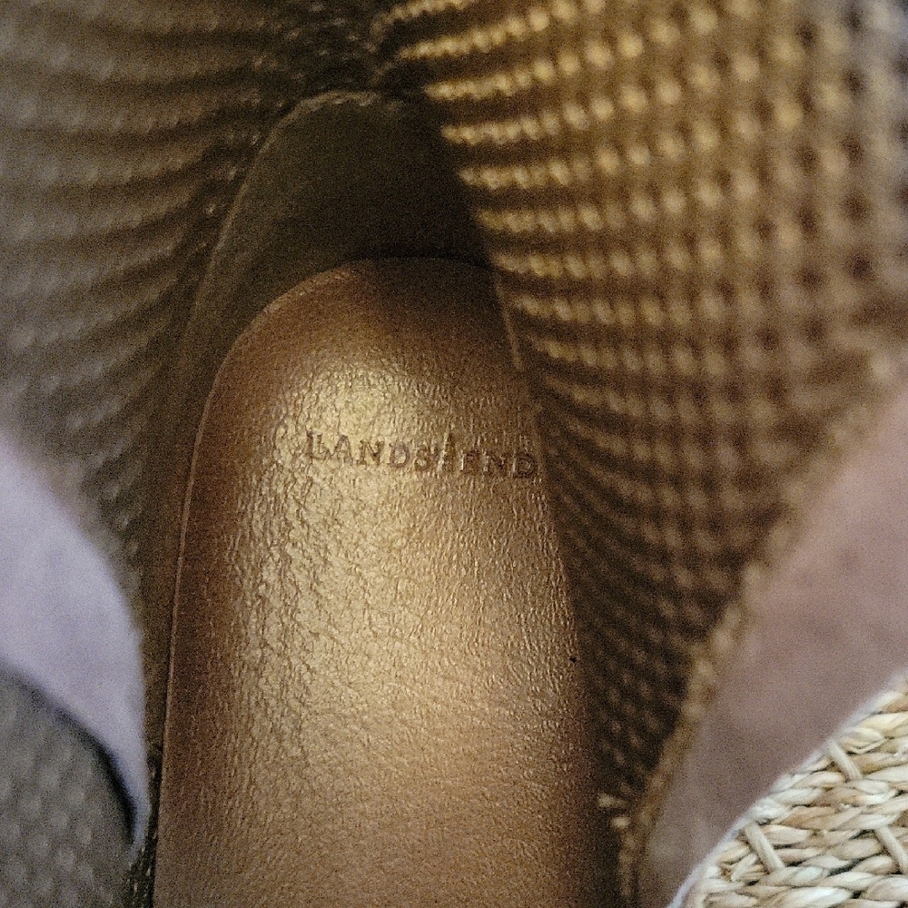 Lands' End Tan Suede Leather Ankle Booties With Double Zippers Size 7. - Picture 8 of 10